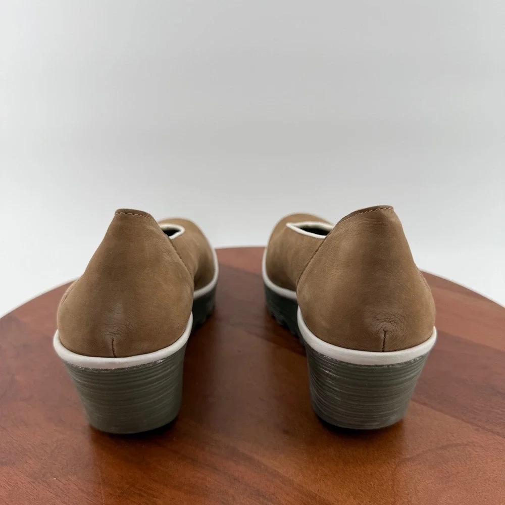 Fly London Yuca839Fly Sand Leather Wedge Platform Pumps Women's EU 42/US 10.5-11